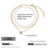 Nuevo Estilo Collar Pequeño con Forma de Corazón de Acero de Titanio para Mujer, Chapado en Oro de 18K, Compacto, Elegante, Versátil, Forma de Corazón, No se Desvanece