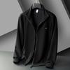Cárdigan con cremallera para primavera y otoño, sudadera con cuello alto para hombre, color liso, deportivo, casual, corte holgado, una pieza, dropshipping
