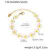 Colar Pulseira Tornozeleira Flor Margarida Enigma Gota Óleo Aço Inoxidável Banhado a Ouro 18k Joias da Moda conjunto em estoque