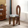 Cadeira de Jantar Vintage em Madeira Maciça Estilo Francês, Cadeira com Encosto de Designer Meio do Século, Cadeira para Toucador de Quarto Estilo Wabi-Sabi, Cadeira Chave