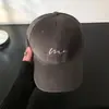 Boné Preto Bordado para Mulheres, Estilo Coreano, Versátil, Emagrecimento Facial, Coroa Profunda, Aba Larga, Circunferência da Cabeça Grande, Topo Macio