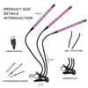 Lámpara de Clip Transfronteriza de Amazon Lámpara para Plantas de Cuatro Cabezales Lámpara de Crecimiento para Plantas Atenuación Programable USB Espectro Completo Lámpara de Crecimiento