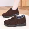 Zapatos de Algodón de Invierno del Viejo Beijing para Mujer Más Terciopelo Cálido para Ancianas Botines de Tobillo Gruesos Antideslizantes para Mamá de Mediana Edad y Anciana Botines de Tobillo