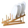 Estante de almacenamiento de platos multifuncional para el hogar, cocina, bambú, estante de almacenamiento para exhibición, escurridor para platos de cena