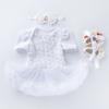 Comercio Exterior Ropa Infantil Verano Vestido Princesa Bebé Venta al por Mayor Bebé Manga Corta Flor Rosa Compuesta Conjunto de Zapatos para Niños Pequeños para Bebés Niñas