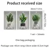 Pegatinas de Pared Personalizadas de Plantas Verdes en Maceta, Plantas Verdes y Flores en Maceta Tridimensional 3D Tríptico Arte Decorativo de Pared, Contáctenos para Consulta