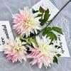 Nueva Flor Artificial Transfronteriza Hibisco Crisantemo Lingote de 3 Cabezas Boda Escena Salón de Bodas Diseño Flor Artificial Ventana de Hotel Flor