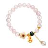 Pulsera de Cuentas de Jade Hetian de Cristal Rosa Natural con Sentido Avanzado Transmisión en Vivo Pulsera de Flores de Moda Nacional Joyería con Sentido del Diseño de Moda para Mujer