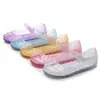 Sapatos de Cristal Populares Infantis Transfronteiriços, Sapatos de Gelatina, Sandálias Coloridas, Sandálias de Praia Simples Fechadas para Mulheres com Velcro, Sandálias de Princesa