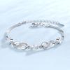 Pulsera de Moda Coreana Transfronteriza con Zirconia Amatista en Forma de 8 para Mujer, Completamente Decorada con Diamantes, Pulsera de Moda Trendy Mori para Niñas