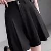 Falda short de traje de gasa de seda helada para mujer, estilo fino de verano, nuevo modelo 2026, talla grande, pantalones anchos de cintura alta elástica hasta la rodilla
