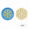 Sellos de Cera Serie Navideña con Diseños de Muñeco de Nieve, Copo de Nieve y Reno, Varios Estilos, Cabezales de Cobre para Diario y Sellado de Sobres