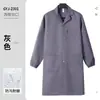 Capa azul alongada porteiro resistente à sujeira à prova de poeira roupa médico laboratório branco roupa de trabalho pode ser impresso logotipo
