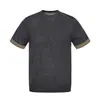 Camiseta Retro de Bloques de Color de Manga Corta Falsa de Dos Piezas Nueva de Verano 2026 para Hombre, Marca de Moda de Punto Holgado de Media Manga