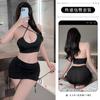 Falda Sexy Apasionada Ajustada Envuelta en la Cadera Ropa Interior Sexy Pecho Expuesto Club Nocturno Corte Bajo Sin Espalda Falda Pura de Tirantes 2671