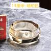 Cenicero Creativo de Lujo Ligero para Uso Doméstico, Cenicero de Estilo Europeo, Cenicero Redondo de Moda de Vidrio Grande de Alta Gama para Sala de Estar y Oficina