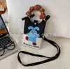 Bolsa de Celular Festiva Estilo Chinês Vermelho de Ano Novo, Bolsa de Mão Tricotada da Sorte, Carteira de Moedas Portátil Versátil da Moda, Bolsa Transversal