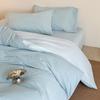 Algodão de designer simples conjunto de quatro peças chapéu de cama para casa de hóspedes algodão jacquard preto personalizado roupa de cama atacado