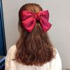 Horquilla de lazo grande roja de Corea del Sur para la parte posterior de la cabeza, horquilla de resorte roja de red, horquilla para el cabello de niña blanca, tocado con clip superior
