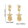 Pendientes de Colgante de Estrella de Mar y Concha Estilo Vacaciones en la Playa Bohemia Pendientes Versátiles de Costa Nuevos Europeos y Americanos Transfronterizos