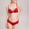 Conjunto de Sutiã e Calcinha Sem Costura, Confortável e Sem Aro, Moderno e Simples, Bojo Redondo Espessado, Push-Up para Seios Pequenos