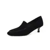 Zapatos nuevos de otoño temprano 2026, estilo retro francés, tacón bajo, tacón medio de 4.5 cm, punta redonda, tacón de aguja, versátiles para ir al trabajo