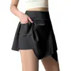Pantalones Deportivos Irregulares con Bolsillo de Solapa, Pantalón Falda con Forro, Ropa de Fitness Anti-exposición, Ropa de Entrenamiento para Correr y Yoga, Ropa de Secado Rápido para Mujer