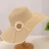 Sombrero de paja de ala ancha para mujer, estilo nuevo, protección solar de verano a la moda, protección UV, sombrilla para playa y costa, sombrero de sol plegable
