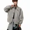 Chaqueta de cuero de moda retro roja para hombre, primavera y otoño, cuello alto, corte limpio de alta gama, elegante chaqueta de vuelo tipo biker