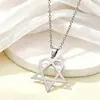 Joyería Versátil y de Moda de Acero Inoxidable de Gama Alta, Collar con Colgante de Corazón Amoroso Transfronterizo, Collar con Colgante Unisex Estilo Europeo y Americano al por Mayor