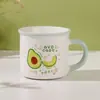 Taza de cerámica para niños vaso de agua para el hogar de pequeña capacidad con tapa aspecto bonito vaso de frutas regalo para actividad logo impreso