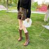 Botas femeninas muy buena combinación! Botas Mujer Estilo Americano Vintage Botas Martin Marrones Botas Altas Botas Largas Botas Vaqueras Occidentales