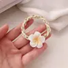 Anillo para el Cabello Pequeño de Flor de Huevo Fresco Cuerda para el Cabello de Niña para Vacaciones en la Playa Banda de Goma de Alta Elasticidad Cuerda para el Cabello de Flor Accesorios para el Cabello