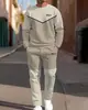 Conjunto de Sudadera Casual de Moda Europea y Americana Temu Transfronterizo Nuevo Conjunto de Dos Piezas Holgado para Hombre con Cuello Redondo y Pantalones