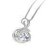 Collar de Diamantes Chapado en Plata 925 Estilo Coreano Moda Femenina Plata Elegante Colgante de Ganso Cadena Clavicular Dulce Collar con Colgante de Cisne Cadena