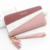 Nova carteira longa feminina três cores parquet zíper bolsa clutch puxador único bolsa para celular porta-moedas fabricantes atacado