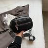 Bolso Cruzado de Pecho para Niñas Estilo Coreano Transfronterizo Nuevo Estilo Bolso Cruzado Simple de PU Bolso Redondo Pequeño de Hombro para Mujer de Moda con Cremallera
