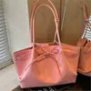 Bolso de mano de nicho de alta gama coreano, bolso tote de gran capacidad, lazo de moda, bolso dulce para el hombro