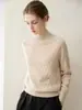 Novo Suéter de Tricô em Ponto Trançado 100% Caxemira Pura Gola Alta Meia para Outono/Inverno Feminino, Suéter de Caxemira Slim Fit Camada Base