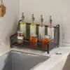 Estante de Especias para Cocina, Estante de Almacenamiento para Uso Doméstico, Organizador de Condimentos Multicapa para Encimera, Estante de Exhibición para Aceite, Sal, Salsa y Vinagre
