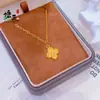 Collar de Trébol de Cuatro Hojas con Puntos de Escama de Dragón y Diamantes para Mujer, Nuevo Estilo Chino con Diseño de Flor de Cuatro Pétalos, Elegante de Nicho, Cadena de Clavícula Versátil y de Alta Gama