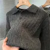 Popular Transfronterizo Talla Europea Talla Grande Camisa Polo Cuello de Solapa Tejido de Punto Retorcido Suéter Estilo Old Money para Hombre Negocios Fábrica Al por Mayor