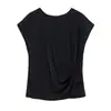 Verano 2022 Nueva Camisa de Chifón Top de Manga Corta para Mujer Elegante Camisa Corta Pequeña Ajustada a la Cintura Cubre Vientre a la Moda
