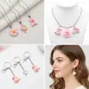 Accesorios de Resina para Manualidades de Dibujos Animados Joyería Rosa Crema Piruleta Pastel Oso Colgante Collar Pendientes Colgante para Llaves