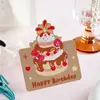 Dibujo Animado Feliz Cumpleaños Pastel de Cumpleaños 3D Tarjeta de Felicitación Creativa Floristería Deseos de Cumpleaños Mensaje Sencillo Tarjeta Pequeña