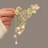 Pinza para el Cabello de Borla de Mariposa Grande de Alta Gama de Moda para Mujer, Pinza de Tiburón para la Parte Posterior de la Cabeza Accesorio para el Cabello Pinza de Garra