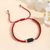 Moda sencilla piedra natural turmalina negra turmalina cuerda de mano tejida a mano ajustable joyería para hombres y mujeres venta al por mayor