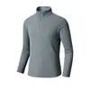 Camiseta Masculina de Manga Longa com Gola Zíper Transfronteiriça em Seda de Amora Casual Versátil Solta Outono Nova Camada Base Masculina Atacado