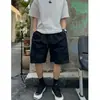 Shorts de Trabajo Desestructurados Color Verde Militar para Hombre, Shorts de Mezclilla Rectos Sueltos Vintage, Estilo de Verano para Hombre