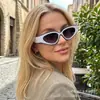 Nuevas Gafas de Sol Retro Cat-Eye con Bloques de Color, Moda Transfronteriza Europea y Americana, Gafas de Sol de Alta Gama de Moda Anti-UV para Mujer